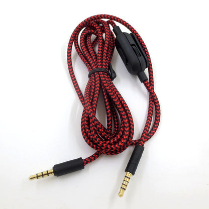 Audio cable suitable for Logitech GPRO X G233 G433 Alpha Red Black Braided Gaming Earphone Cable