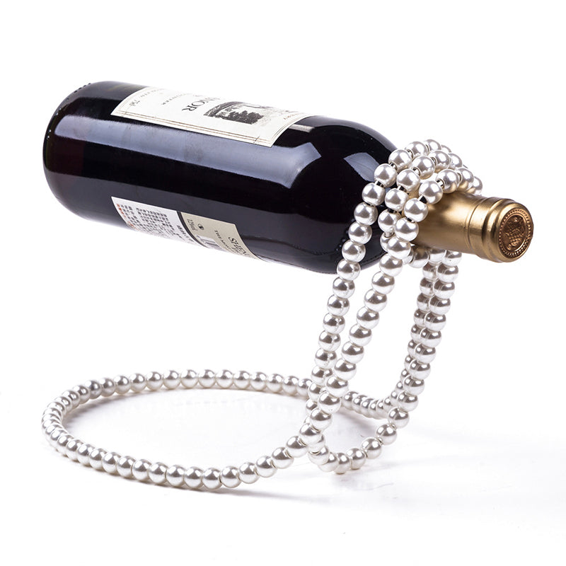 Collier de perles en acier inoxydable pour porte-bouteilles de vin, support à pince pour piédestal de vin, suspension pour champagne, whisky, petits ornements