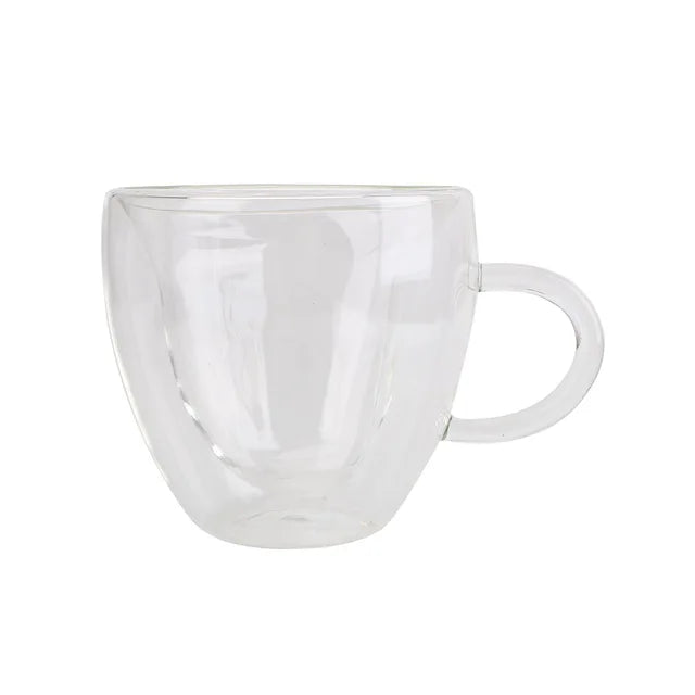 Heart-Shaped Double-Layer Glass Mug - Heat Resistant Tea & Coffee Cup