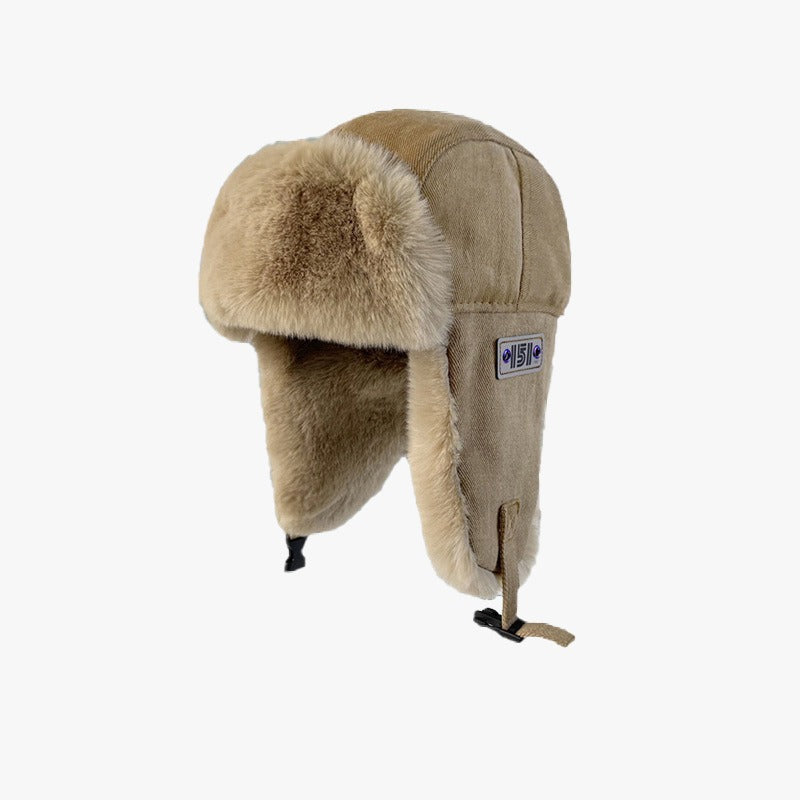 Chapeau Lei Feng pour hommes et femmes, chapeau d'hiver en peluche épaisse pour protection des oreilles