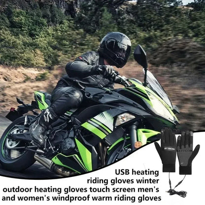 USB Heated Gloves Waterproof Touchscreen Winter Snowboard Gloves Hand Warmer Outdoor Fishing Skiing Motorcycle Bicycle Glove