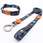 Printed Dog Leash Vest Large Dog Pet Leash Suit Cute Pet Collar Big Dog Leash Three Piece Set - PrimeDiscount