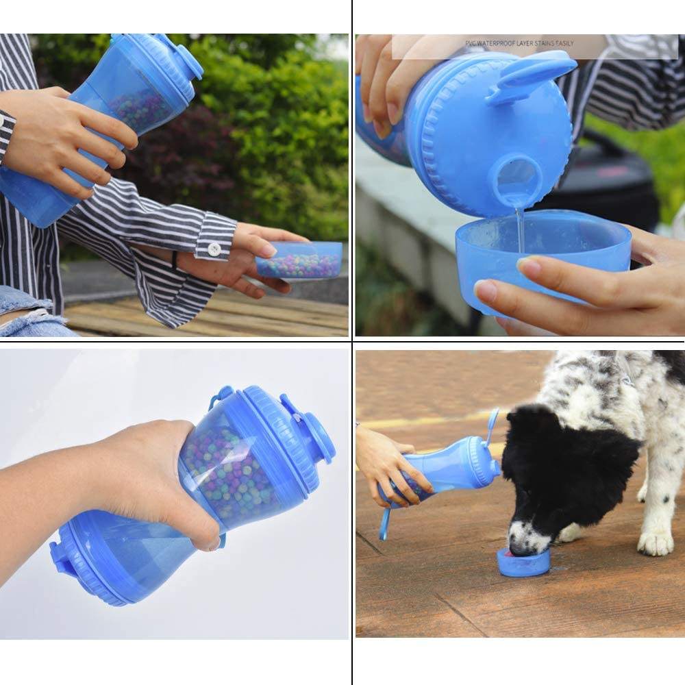 Bouteille d'eau portable pour animaux de compagnie, bouteille d'eau de voyage en plein air, tasse de nourriture, tasse à double usage, bouteille à boire, fournitures pour chats et chiens