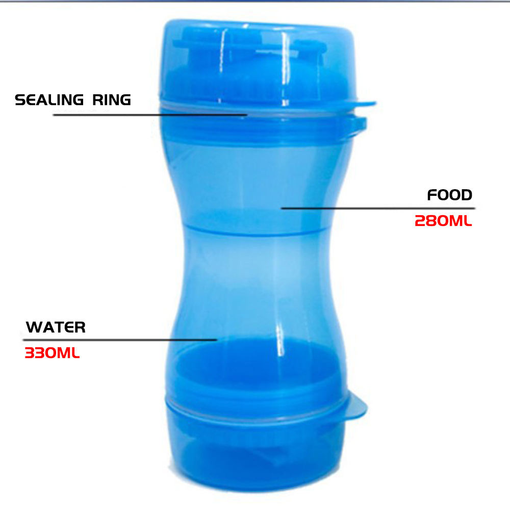 Bouteille d'eau portable pour animaux de compagnie, bouteille d'eau de voyage en plein air, tasse de nourriture, tasse à double usage, bouteille à boire, fournitures pour chats et chiens