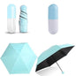 Mini parapluie pliable à capsule avec boîte à pilules, parasol de poche, parapluie de voyage portable anti-UV pour les jours ensoleillés et pluvieux