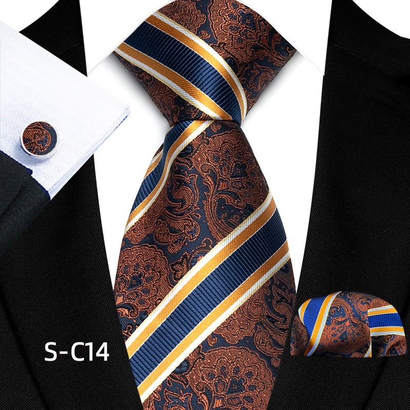 Polyester 8cm Mode Paisley Herren Krawatte Quadrat Handtuch Manschette Dreiteiliges Set