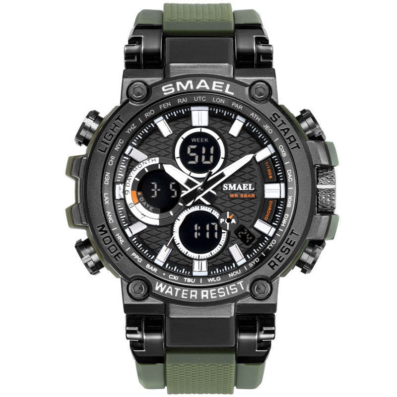 SMEAL 1803 Herren Sportuhren Digital Doppelzeit Chronograph Uhr Herren LED Chronometre Wochenanzeige Armbanduhren Montre Homme Stunde