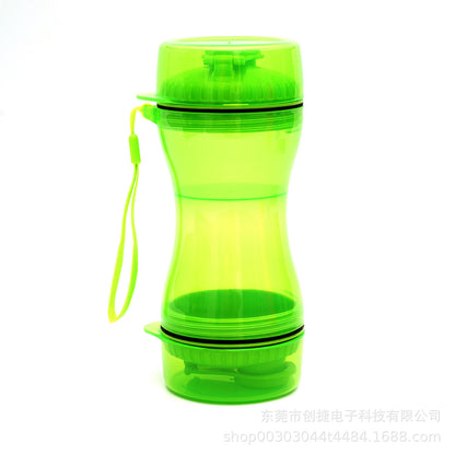 Bouteille d'eau portable pour animaux de compagnie, bouteille d'eau de voyage en plein air, tasse de nourriture, tasse à double usage, bouteille à boire, fournitures pour chats et chiens