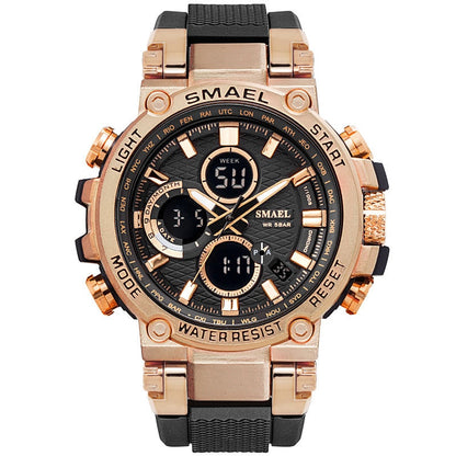 SMEAL 1803 Herren Sportuhren Digital Doppelzeit Chronograph Uhr Herren LED Chronometre Wochenanzeige Armbanduhren Montre Homme Stunde