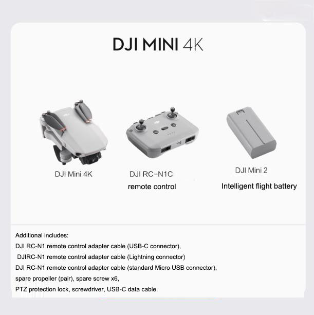 DJI Mini 4K Ultra HD Mini-Drohnenkapitän mit intelligenter Reichweitenaufnahme und ferngesteuertem Flugzeug