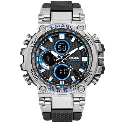 SMEAL 1803 Herren Sportuhren Digital Doppelzeit Chronograph Uhr Herren LED Chronometre Wochenanzeige Armbanduhren Montre Homme Stunde