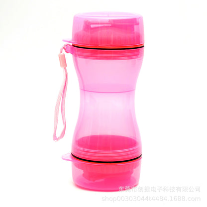 Bouteille d'eau portable pour animaux de compagnie, bouteille d'eau de voyage en plein air, tasse de nourriture, tasse à double usage, bouteille à boire, fournitures pour chats et chiens