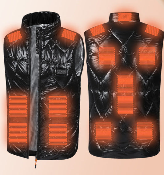 Intelligent heating vest, electric heating suit, heated and warm down cotton clip, constant temperature charging vest