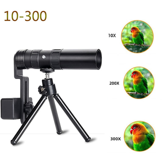 Télescope monoculaire militaire tactique d'extérieur en métal 10-300 Zoom monoculaire Camp Randonnée Chasse Pêche Outil de poche