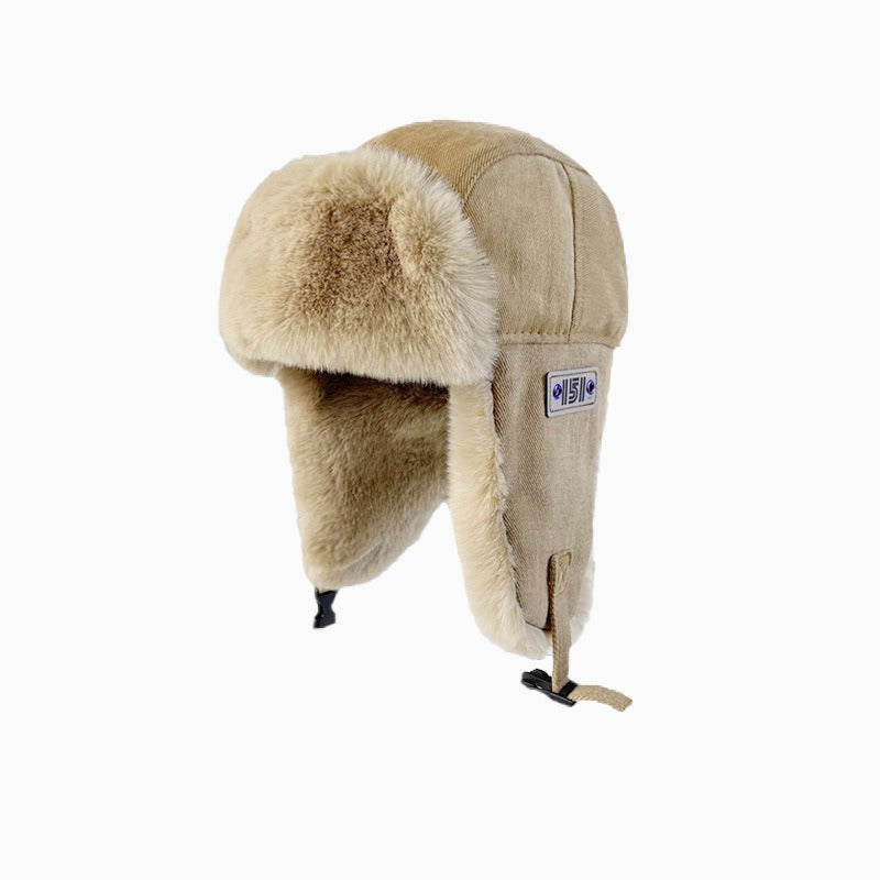 Chapeau Lei Feng pour hommes et femmes, chapeau d'hiver en peluche épaisse pour protection des oreilles