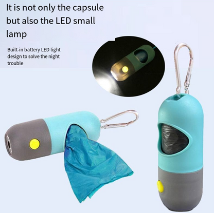 Distributeur multifonctionnel de sacs poubelles pour animaux de compagnie à LED avec lumière pour chats et chiens, sac de toilette, produit de nettoyage de pilules