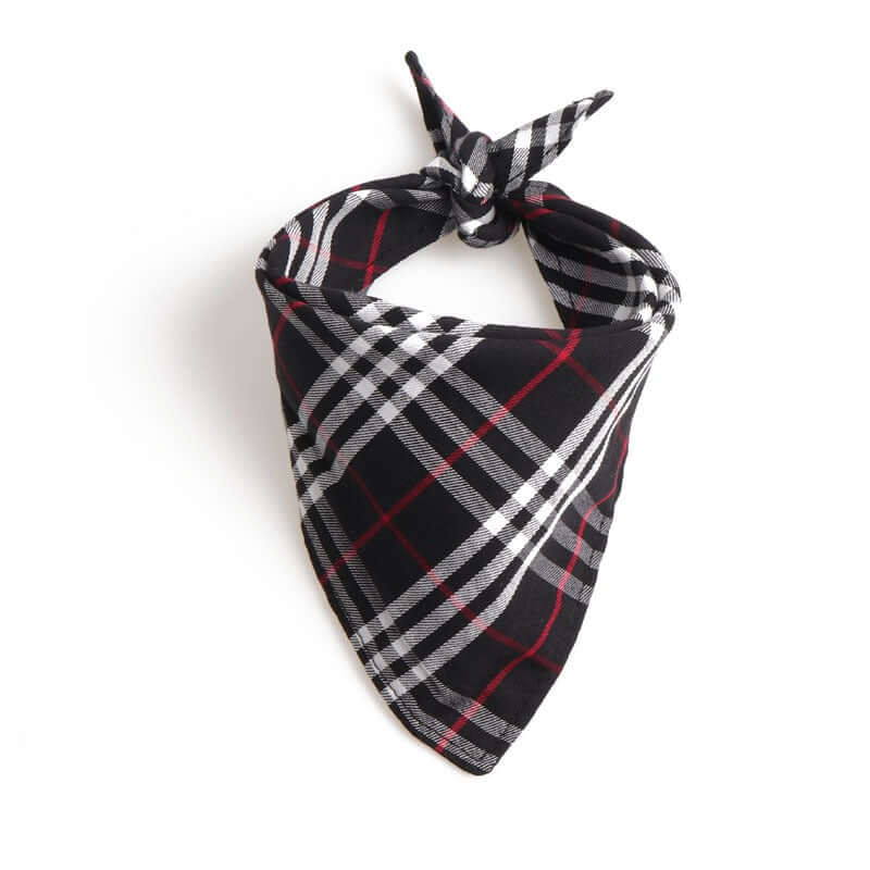 Pet triangle scarf, neck tie, saliva towel, dog scarf, double-layer Scottish British style - PrimeDiscount