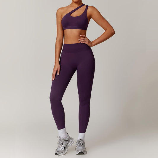 Shoulder bra+pants yoga set, sports running set