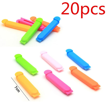 20/10Pcs Portable New Kitchen Storage Food Snack Seal Sealing Bag Clips Sealer Clamp Plastic Tool Kitchen Accessories Wholesale