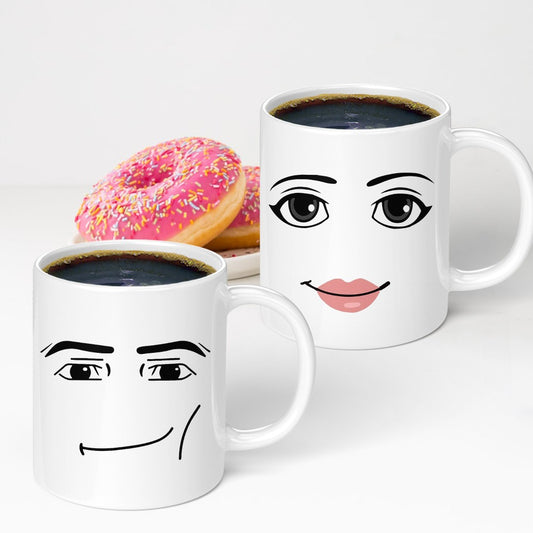 Roblox Frau Gesichtsausdruck Becher kreative Jungen Keramik Frühstück Kaffee Milch Tasse