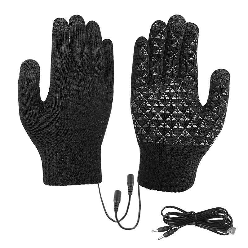 Gants chauffants électriques épais Gants chauffants électriques tricotés USB