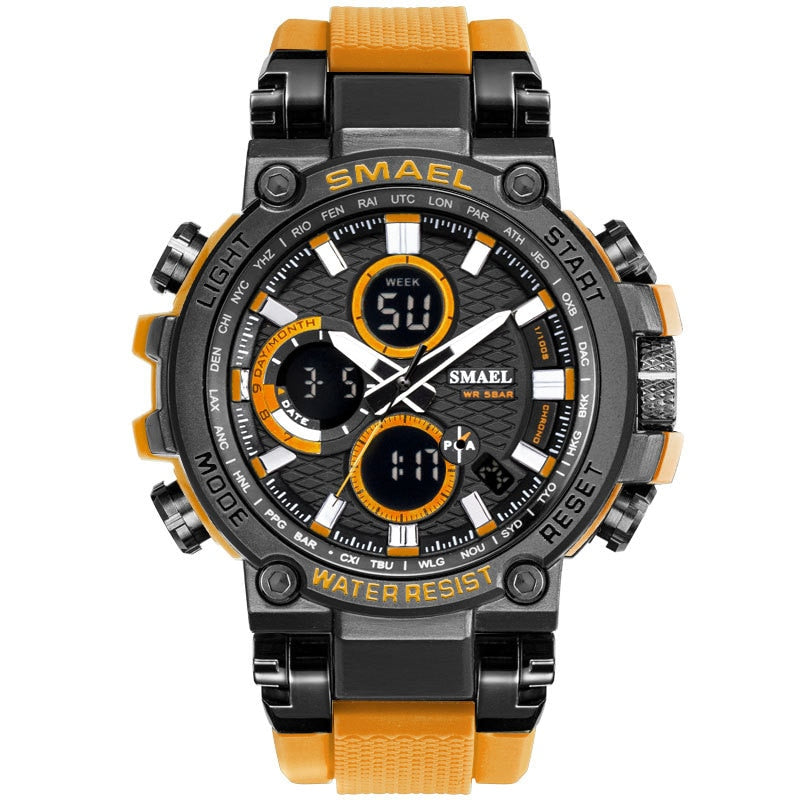 SMEAL 1803 Herren Sportuhren Digital Doppelzeit Chronograph Uhr Herren LED Chronometre Wochenanzeige Armbanduhren Montre Homme Stunde