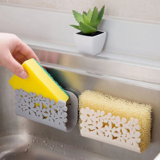 Bathroom Shelf Sponge Clothes Storage Rack Suction Kitchen Clean Holder Clip Rag Hollow Drain Rack Soap Hanging