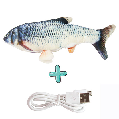 Cat USB Charger Toy Fish Interactive Electric floppy Fish Cat toy Realistic Pet Cats Chew Bite Toys Pet Supplies Cats dog toy