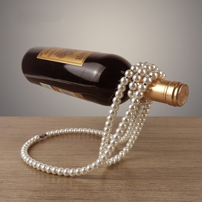 Collier de perles en acier inoxydable pour porte-bouteilles de vin, support à pince pour piédestal de vin, suspension pour champagne, whisky, petits ornements