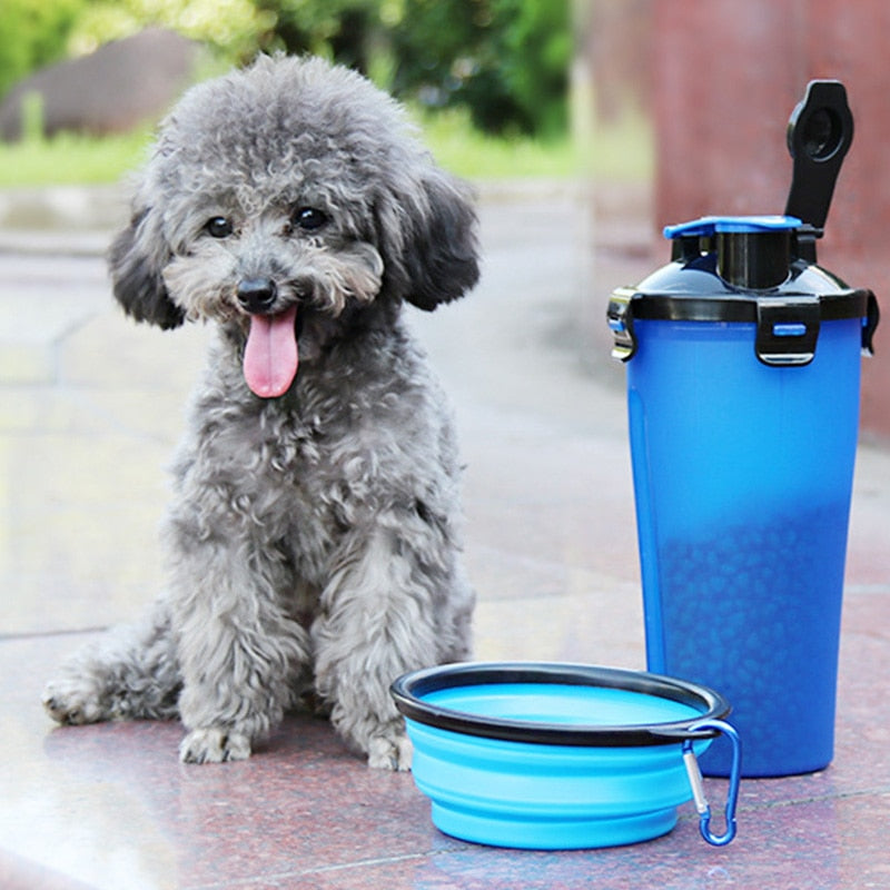 Mangeoire portable pour chiens et chats, bouteille d'eau et de nourriture, pour l'extérieur, pour les voyages et le transport, bols pour animaux de compagnie