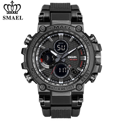 SMEAL 1803 Herren Sportuhren Digital Doppelzeit Chronograph Uhr Herren LED Chronometre Wochenanzeige Armbanduhren Montre Homme Stunde