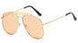 Lunettes de soleil pilote à monture métallique pour femmes, double pont, champagne, lunettes de soleil pour femmes, lunettes de soleil carrées transparentes surdimensionnées de luxe