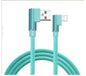 Double bend fast charging mobile data cable suitable for IOS Android Type-C 90 degree right angle mobile game charging cable