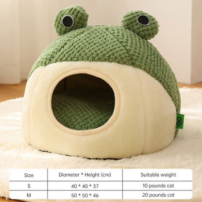 Haustiernest Kleines Katzennest der Froschserie Warmes Hundenest Herbst- und Winterhausnest