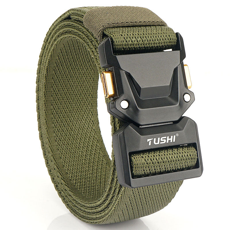 Men's Casual All-Match Pants Belt Outdoor Tactical Nylon Belt Elastic Cloth Belt Commuter Overalls Belt