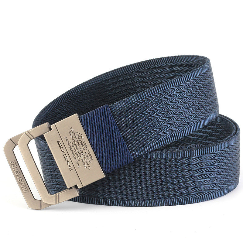 ENNIU Double-Ring Buckle Belt Nylon Canvas Belt Men's Youth Trendy Canvas Belt Fashion Casual Belt