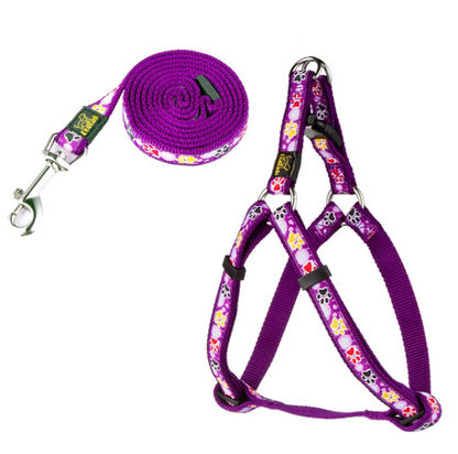 New Dog Paw Print Nylon Leash Collar (With Leash) Set Of Pet Supplies - PrimeDiscount