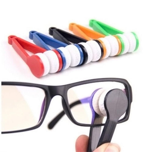 Portable Microfiber Glasses Cleaning Brush - Compact Eyewear Cleaner