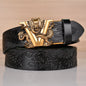 Ethnic style V-dragon automatic buckle belt, personalized dragon pattern embossed denim belt