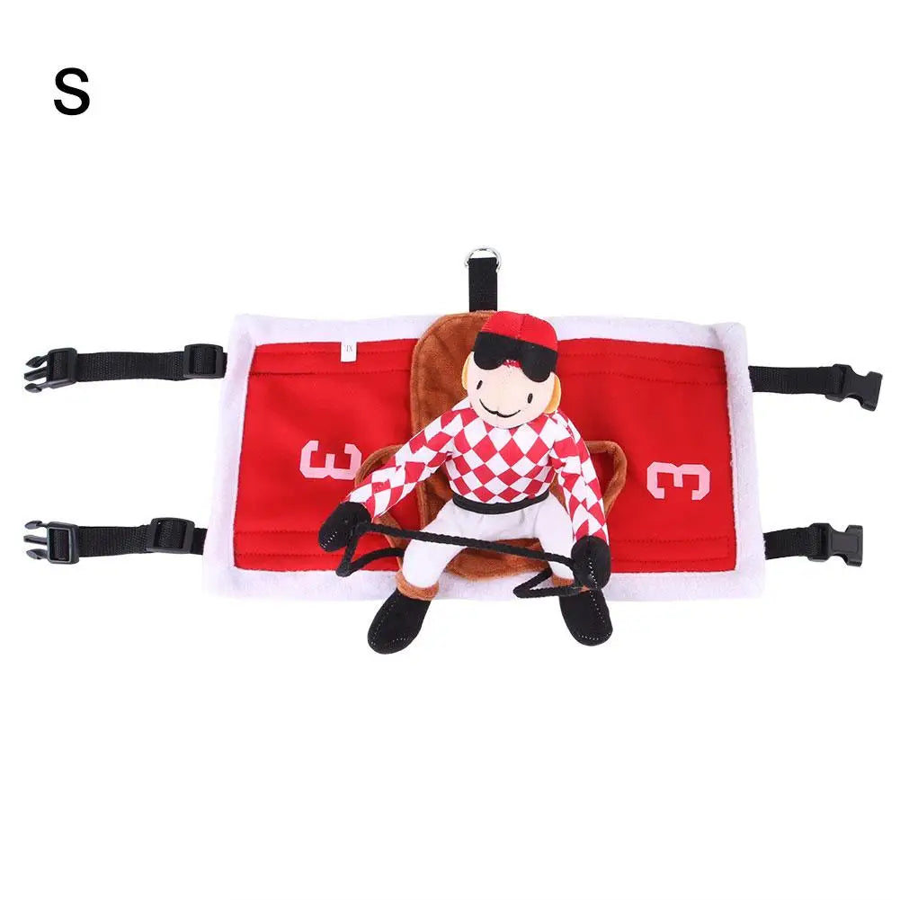 Pet Dog Santa Claus Riding Costume Pet Clothing Flannel Saddle-shaped Pet Cats Dogs Clothes