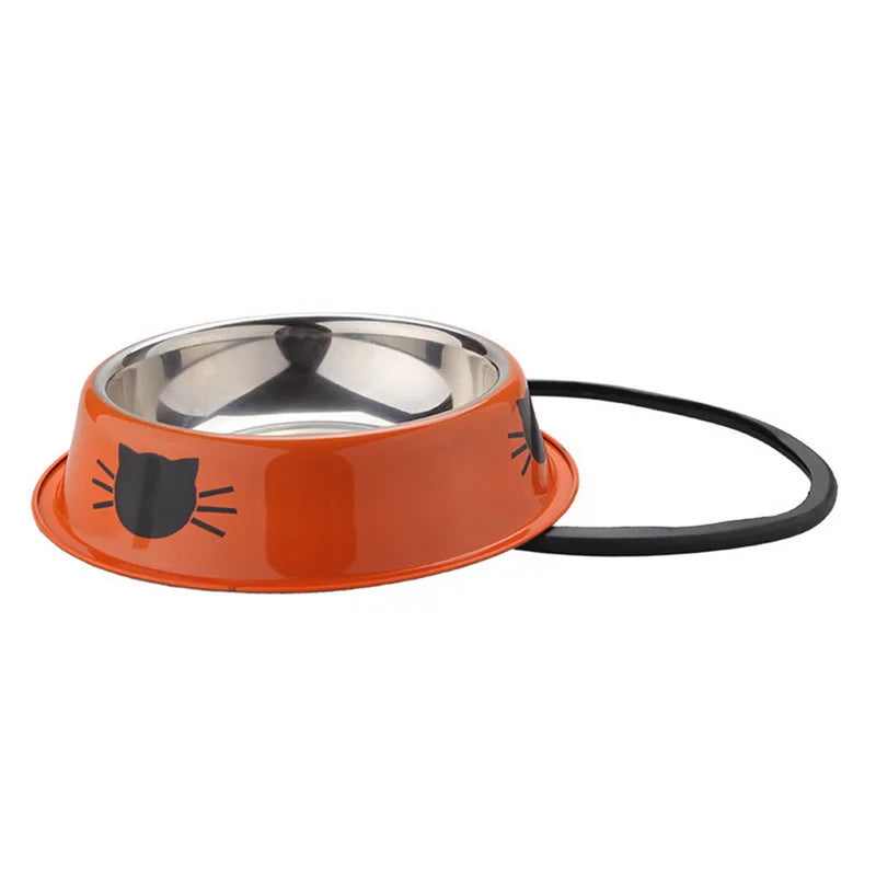 Pet Product Dog Cat Food Bowls Stainless Steel Anti-skid Dogs Cats Water Bowl Pets Drinking Feeding Bowls Tools Pet Supplies - PrimeDiscount